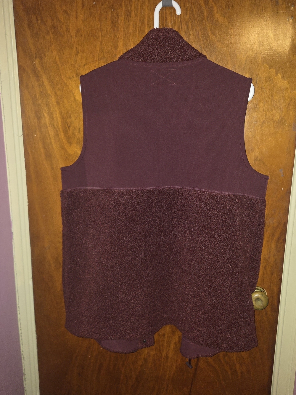 FLX Women's Maroon Sherpa-Trim Vest with Snap Front - Picture 6 of 6
